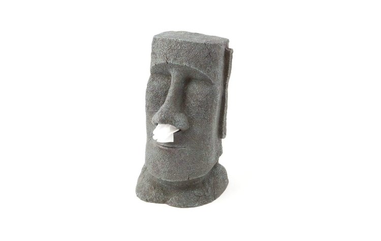 Distributeur à mouchoirs Moaï, statue géante de l'île de Pâques