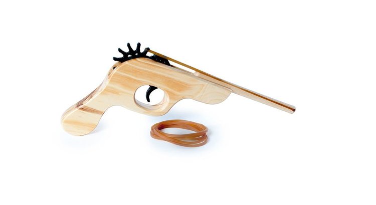 Pistolet à élastique en bois